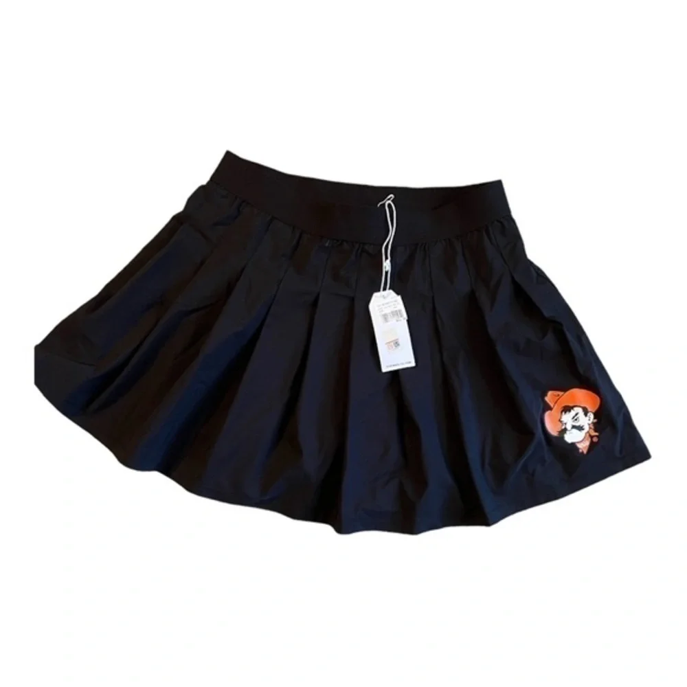Hype And Vise black high waist mini skirt with built in shorts GAME DAY OK ST